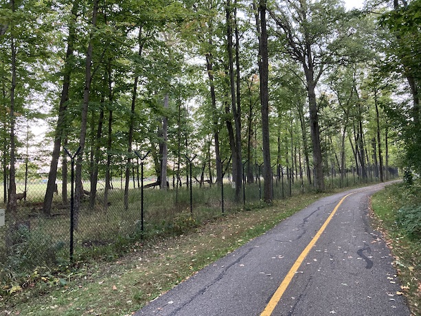 The trail next to the elk enclosure