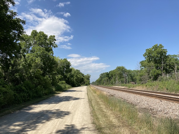 Trail alongside railroad