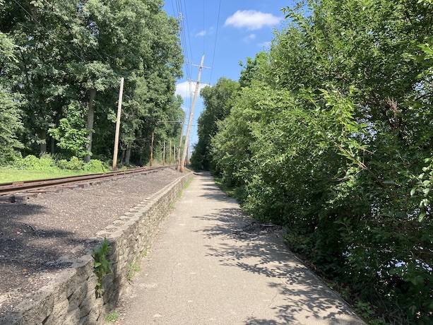 Trail next to train tracks