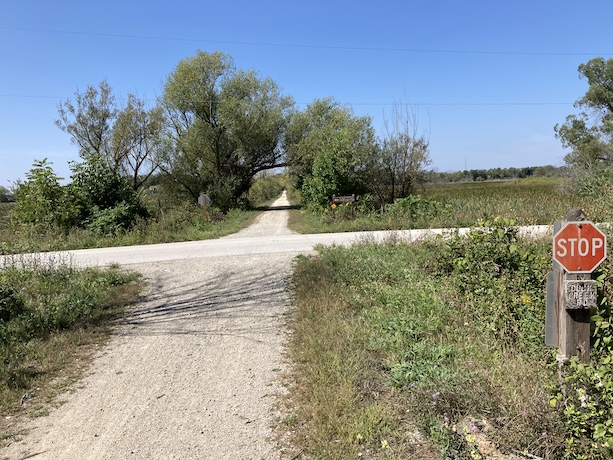 Intersection at Duck Creek Rd west of Sullivan, Wisconsin