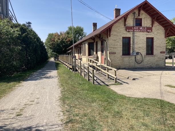 A trailhead (with restrooms) in Lake Mills, Wisconsin