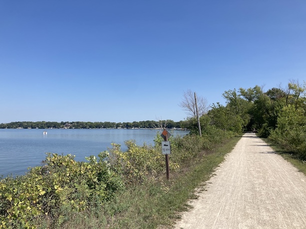 The trail next to Rock Lake near Lake Mills, Wisconsin