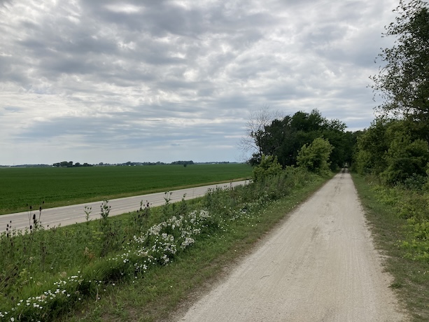 The trail alongside Route 64