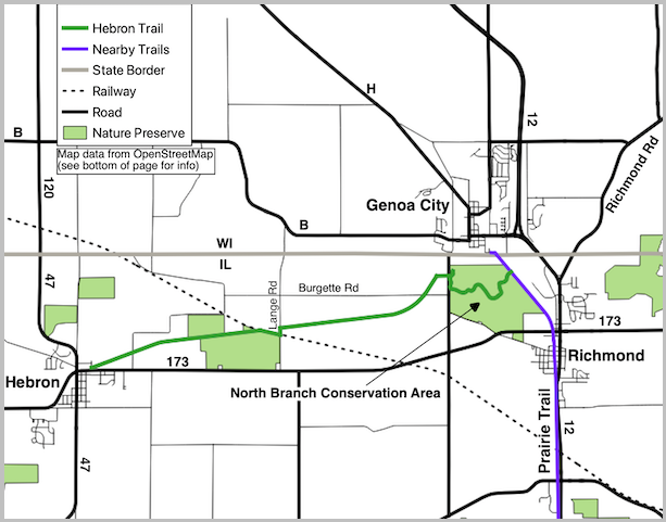 Hebron Trail and noteworthy streets map