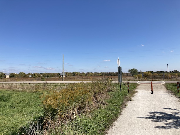 Intersection at Keystone Rd near restrooms in the North Branch Conservation Area