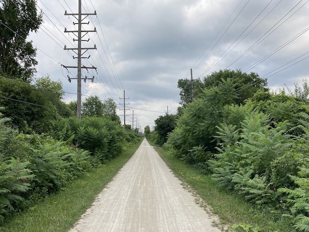 The trail near the West Chicago Prairie Forest Preserve