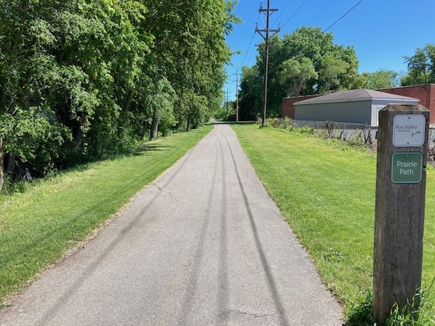 A portion of the Illinois Prairie Path in Aurora