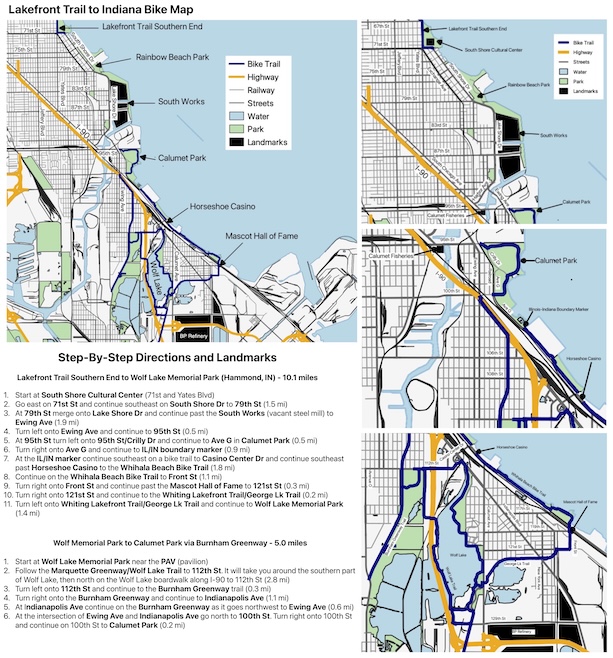 Pace Bus Routes Overlaid on Chicagoland Bike Trails Map