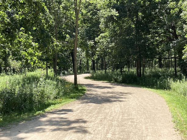 Trail in the Lakewood Forest Preserve east of Wauconda, IL