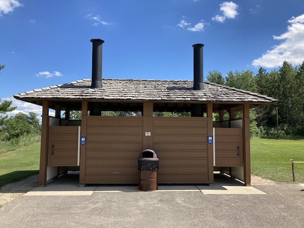 Restrooms next to the trail