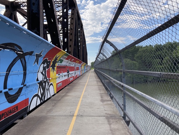 Mural on the bridge crossing the Little Calumet River