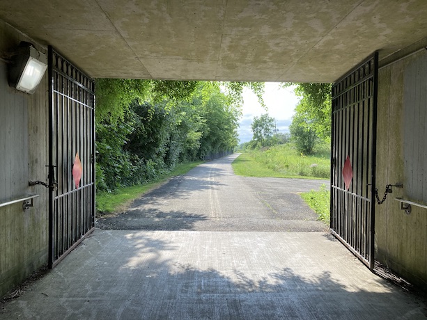 An underpass near the eastern end of the trail