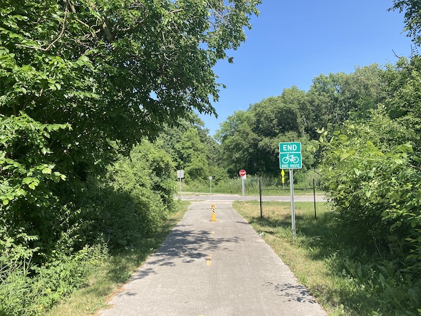 Eastern endpoint of the trail in Chicago Heights, IL (across the street is the Thorn Creek Trail)