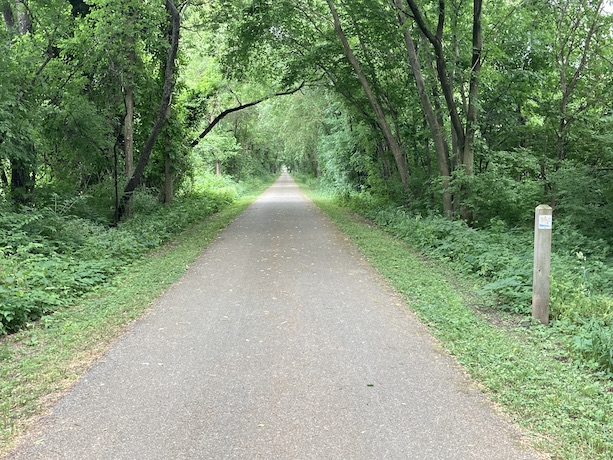 Mile 18 of the trail (18 miles from eastern endpoint)