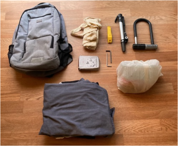 backpack and contents