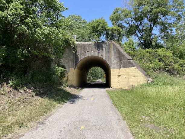 Looking north towards the underpass on Junction Ave (need to take a left after the underpass to stay on the trail)