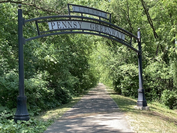 Pennsy Greenway sign on the trail