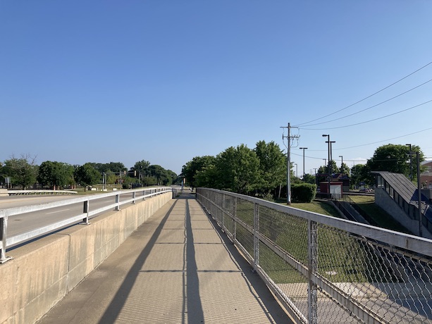 Trail next to the Great Lakes Metra Train Station (Union Pacific - North line)